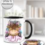 3703 highland cow mum personalised mug 3