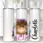 3706 highland cow mum personalised tumbler 1