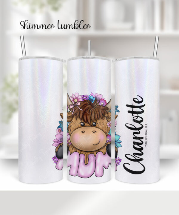 3706 highland cow mum personalised tumbler 2