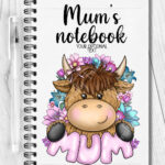 3707 highland cow mum personalised notebook 1
