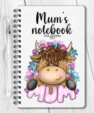 3707 highland cow mum personalised notebook 1