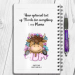 3707 highland cow mum personalised notebook 2