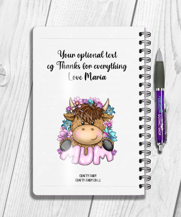 3707 highland cow mum personalised notebook 2