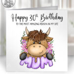 3708 highland cow mum mothers day card 2
