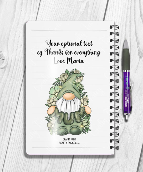 3725 personalised sage green gonk notebook 2