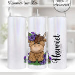 3730 personalised highland cow purple tumbler 1
