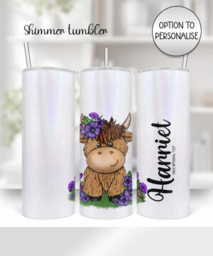 3730 personalised highland cow purple tumbler 1