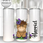 3730 personalised highland cow purple tumbler 2