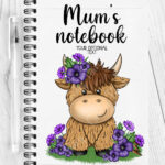 3731 personalised highland cow purple a5 notebook 1