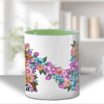 3739 personalised highland cow flowers mug 2