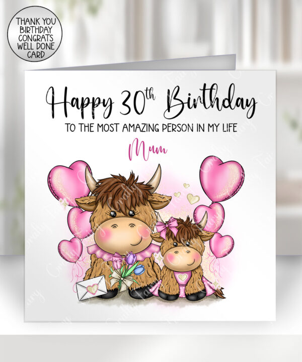 3744 personalised highland cow mum baby card 2