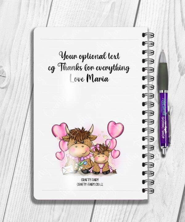 3749 personalised highland cow mum baby a5 notebook 2