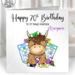 3750 personalised highland cow bingo player card 1