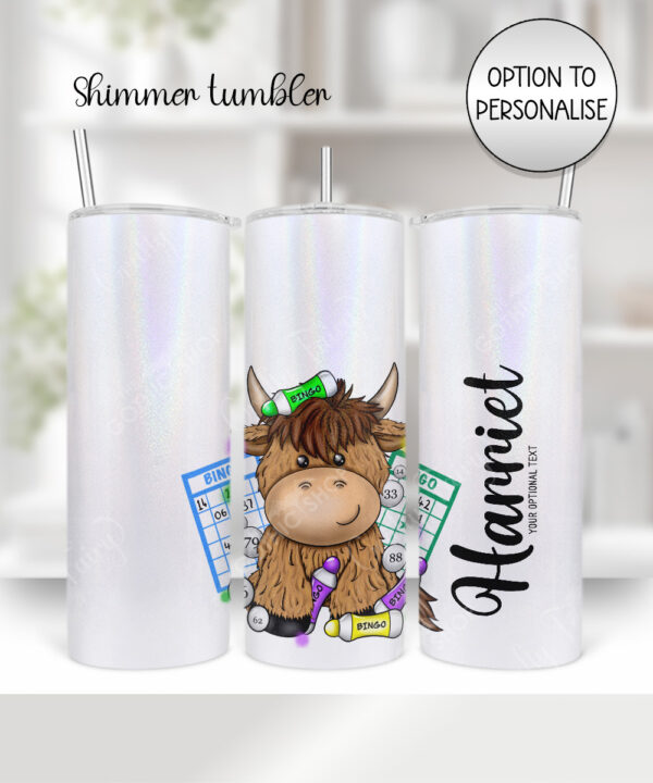 3754 personalised highland cow bingo player tumbler 2