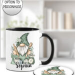 3757 personalised gonk sage green baker mug coaster