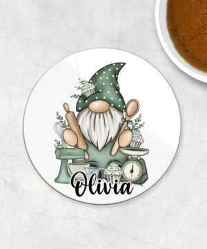 3758 personalised gonk sage green baker coaster