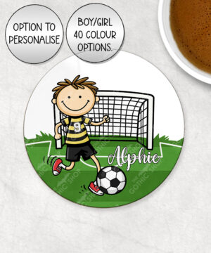 3765 personalised footballer cartoon boy coaster 2