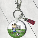 3767 personalised footballer cartoon boy keyring 2