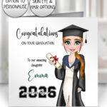 personalised graduation girl class of 2026 congratulations card for daughter granddaughter