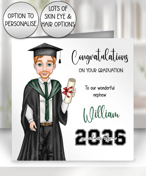 personalised graduation guy congratulations greetings card