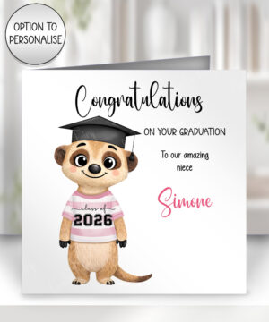 3778 personalised graduate card for her meerkat card 1