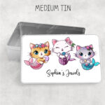 3792 personalised mermaid kitty cat storage tin 1