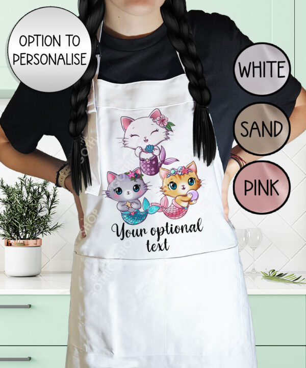 3793 personalised mermaid kitty cat apron 2