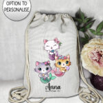 3795 personalised mermaid kitty cat drawstring bag 1