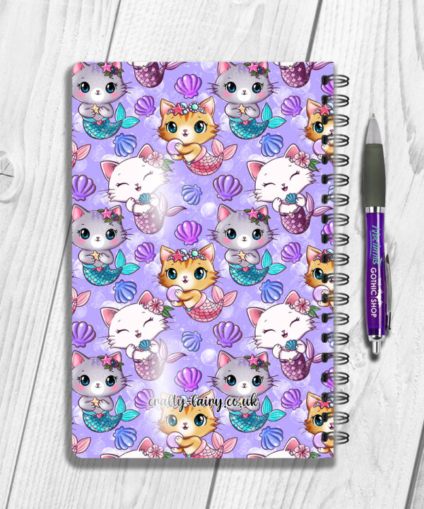 3796 personalised mermaid kitty cat a5 notebook 2