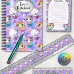 3796 personalised mermaid kitty cat a5 stationery 1