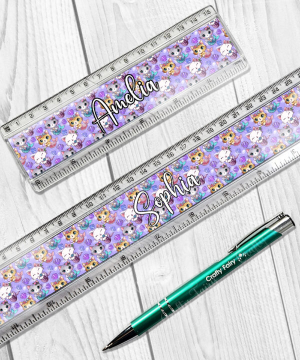 3798 personalised mermaid kitty cat rulers 1