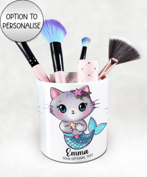 3799 personalised mermaid kitty cat pen pot 1