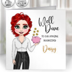 personalised accountant or bookkeeper lady birthday thank you or well done card
