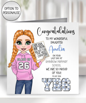 3827 personalised 2026 girls school leavers card 1