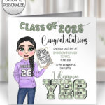 3829 personalised 2026 girls school leavers card 1