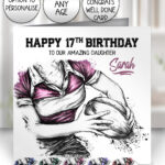3838 personalised grunge lady rugby personalised card pink