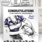 3838 personalised grunge lady rugby personalised card purple