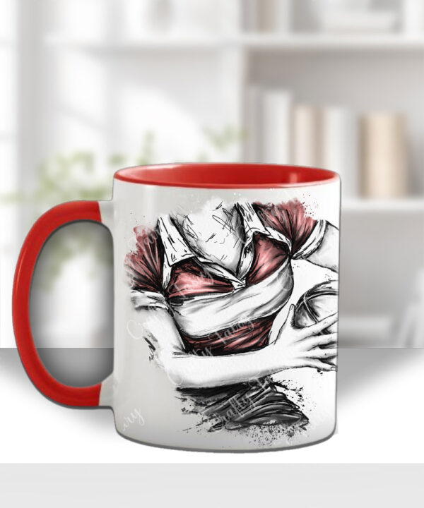 3839 personalised grunge lady rugby personalised mug red