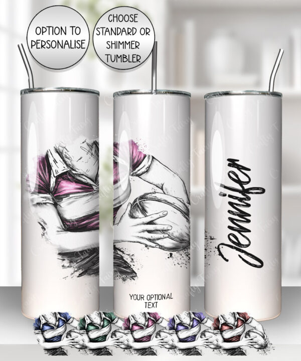 3841 personalised grunge lady rugby personalised tumbler 1