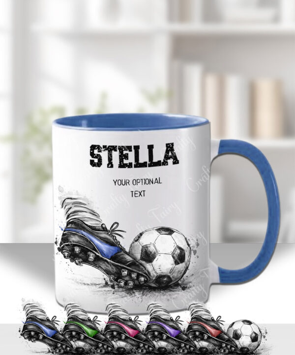3849 personalised inky grungy football boot mug 2