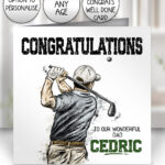 3852 personalised ink grungy golfer congratulations card