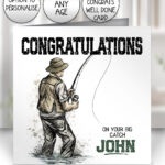 3856 personalised inky grungy fisherman congrats card