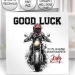 3864 personalised grunge motorbike good luck card