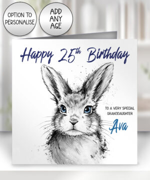 3878 personalised inky grunge rabbit card 1