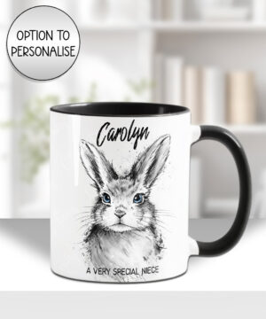 3879 personalised inky grunge rabbit mug 1