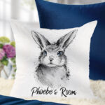 3881 personalised inky grunge rabbit cushion