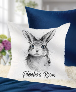 3881 personalised inky grunge rabbit cushion