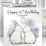 3882 personalised bunny couple birthday card 1