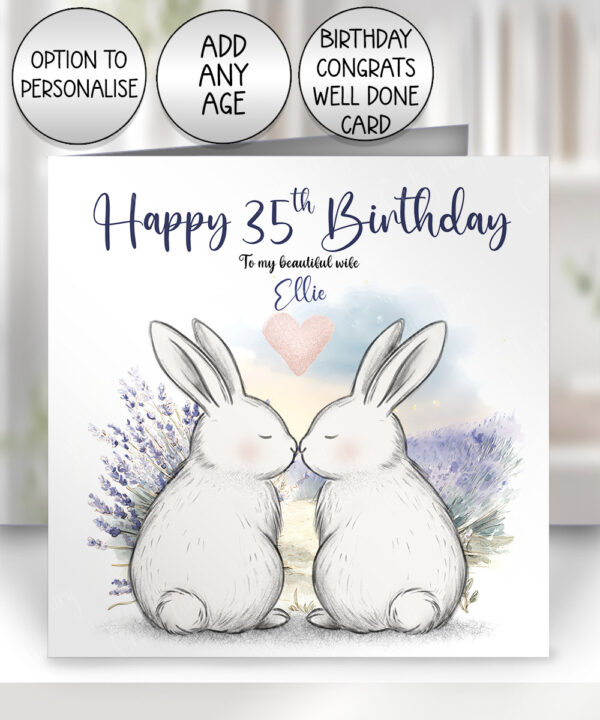 3882 personalised bunny couple birthday card 1