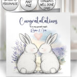 3882 personalised bunny couple wedding congrats card 1